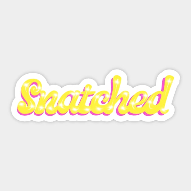 Snatched in Yellow with Sparkles Sticker by MamaODea